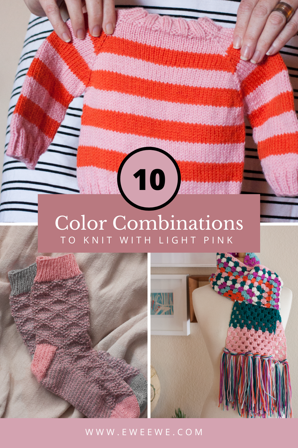 10 Inspiring Color Combinations for Cotton Candy Pink Ewe Ewe Yarns
