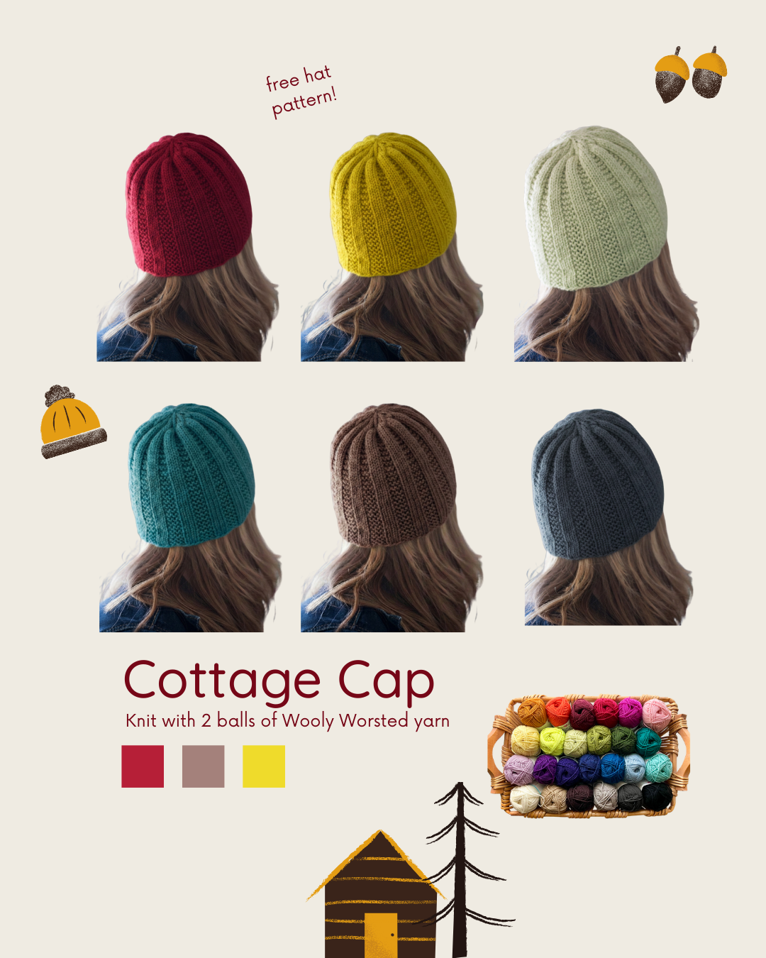 Cottage Cap FREE PDF Hat Knitting Pattern – Ewe Ewe Yarns