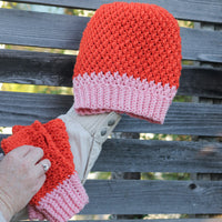 Two Tone Hat & Mitts – Crochet Pattern PDF by Toni Lipsey