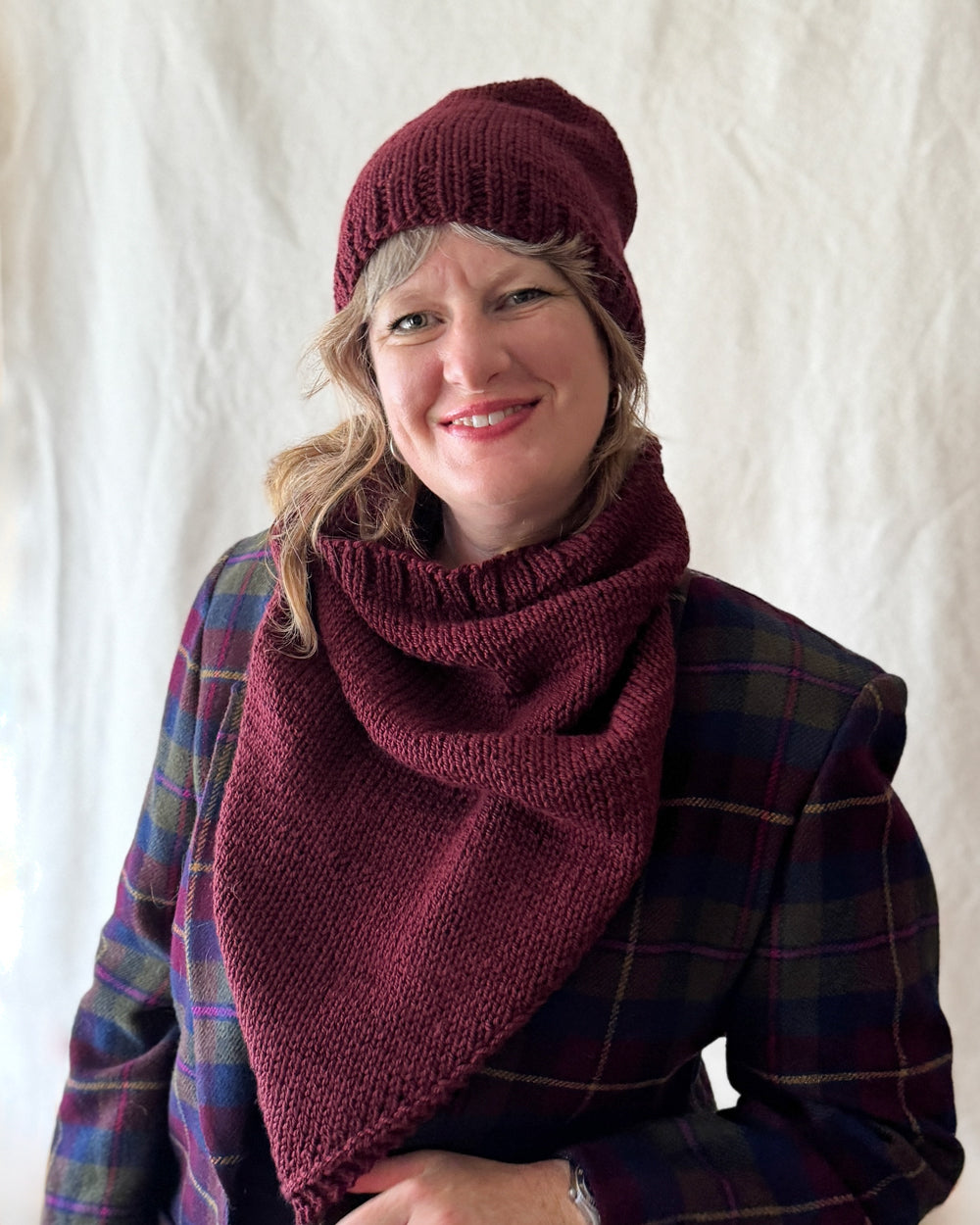 Simple Fall Beanie and Bandana PDF Knitting Pattern Set