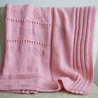 Sweetheart Baby Blanket PDF Knitting Pattern with Heart Motif
