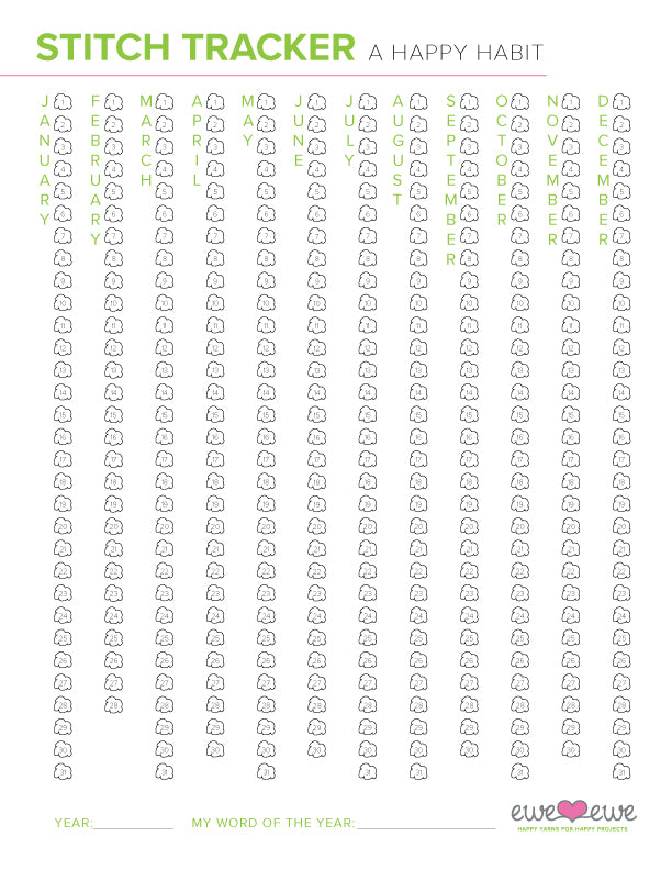Knitting and Crochet Habit Tracker FREE Printable