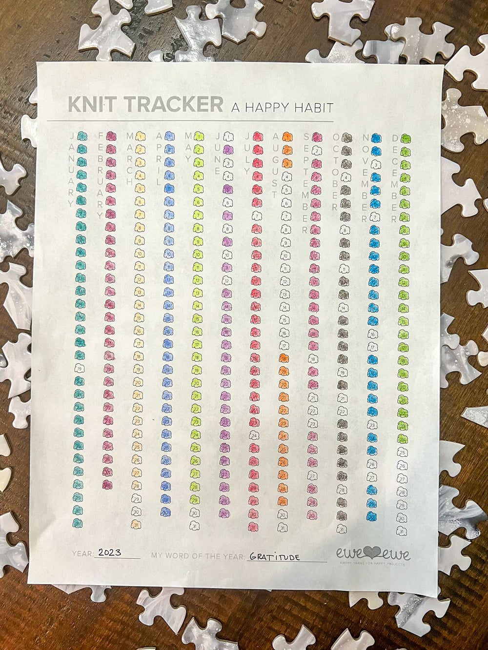 Knitting and Crochet Habit Tracker FREE Printable
