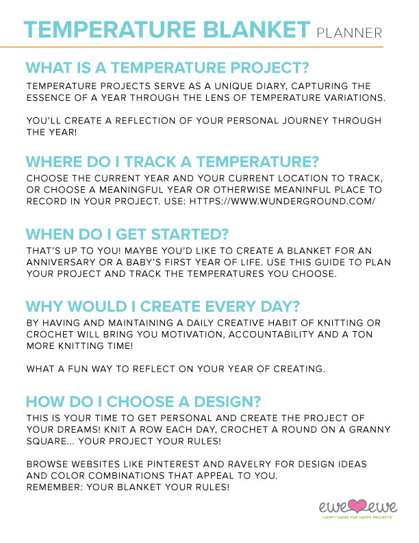 Temperature Blanket Planner FREE Printable Guide and Tracker Pages