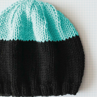 Black Dipped Beanie FREE PDF Hat Knitting Pattern