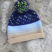 Night Surfer FREE Crochet Beanie Hat Pattern