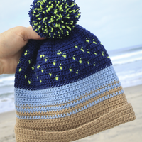 Night Surfer FREE Crochet Beanie Hat Pattern