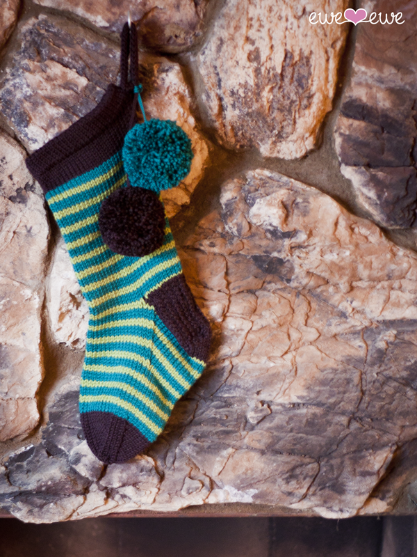 Stuff It Stocking PDF Striped Christmas Sock Knitting Pattern