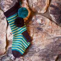 Stuff It Stocking PDF Striped Christmas Sock Knitting Pattern