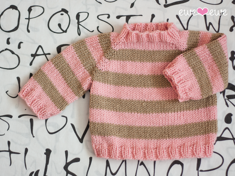 Easy As ABC Top-Down Raglan Baby Sweater PDF Knitting Pattern