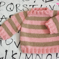 Easy As ABC Top-Down Raglan Baby Sweater PDF Knitting Pattern