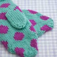 Hot Spot Mittens PDF Polka Dot Mitts Knitting Pattern