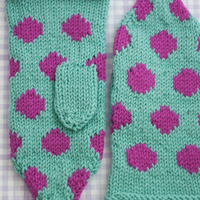 Hot Spot Mittens PDF Polka Dot Mitts Knitting Pattern