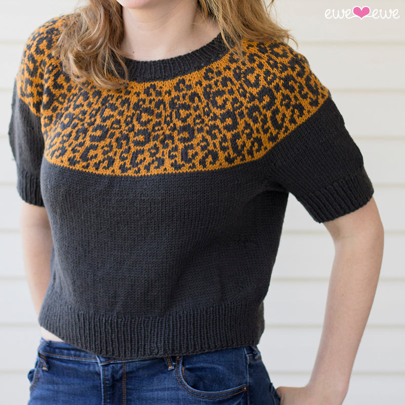 Cat Lady Crop PDF Sweater Knitting Pattern