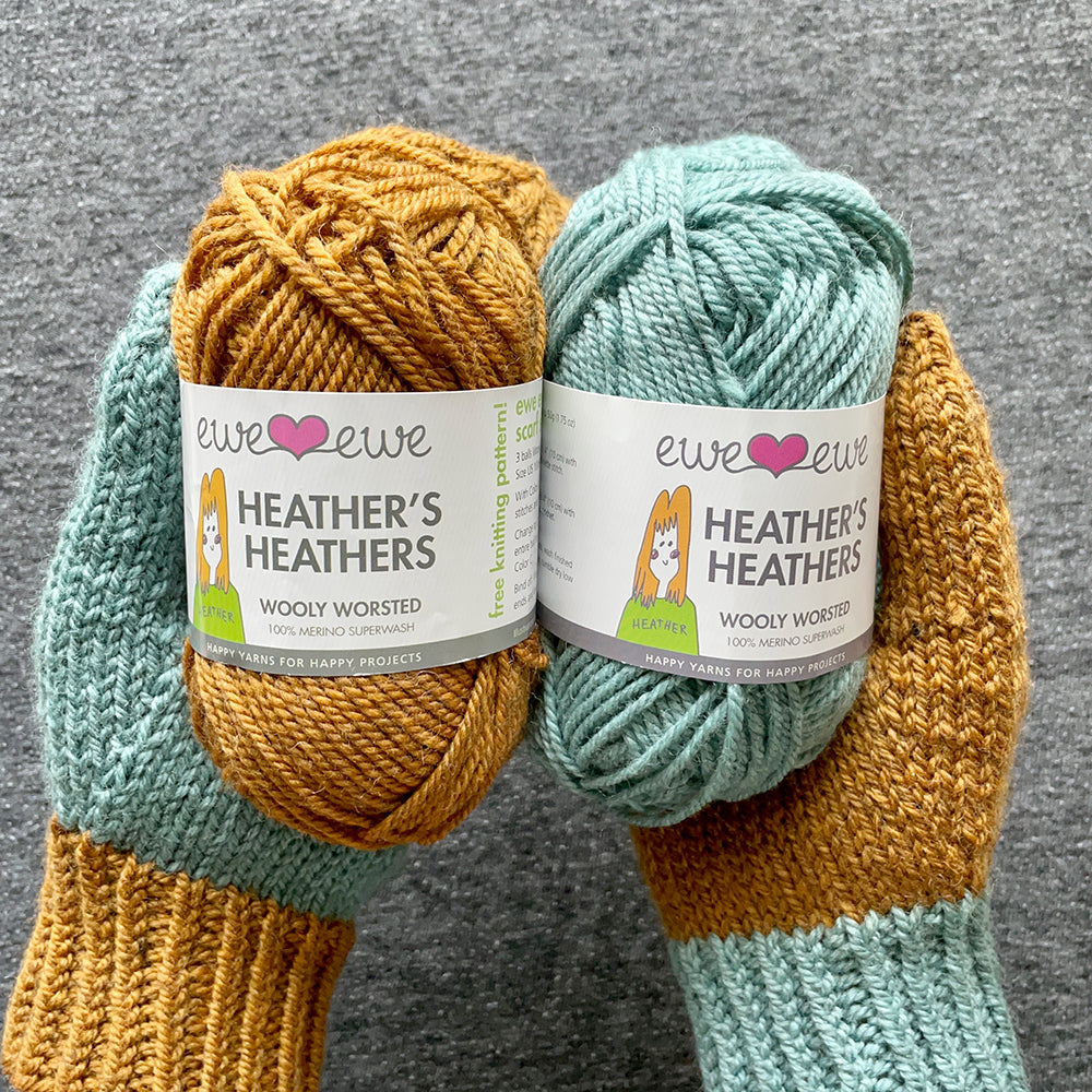 Easy Twisted Rib Beanie & Mittens Set Yarn Kit