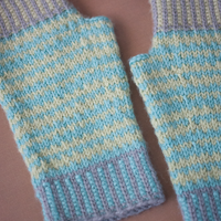 Techie Twosome Wrist Warmers PDF Fingerless Gloves Knitting Pattern