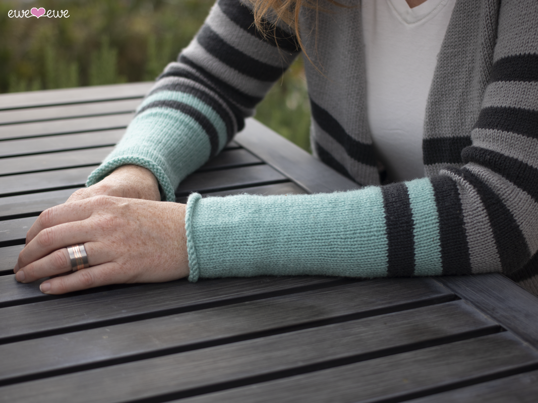 Sporty Stripe Cardi PDF V-Neck Sweater Knitting Pattern