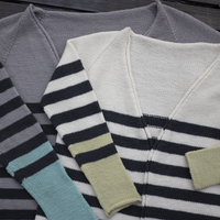 Sporty Stripe Cardi PDF V-Neck Sweater Knitting Pattern