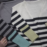 Sporty Stripe Cardi PDF V-Neck Sweater Knitting Pattern