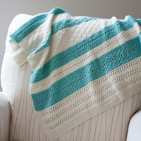 Peek A Blue Baby Blanket Knitting Pattern PDF