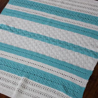 Peek A Blue Baby Blanket Knitting Pattern PDF