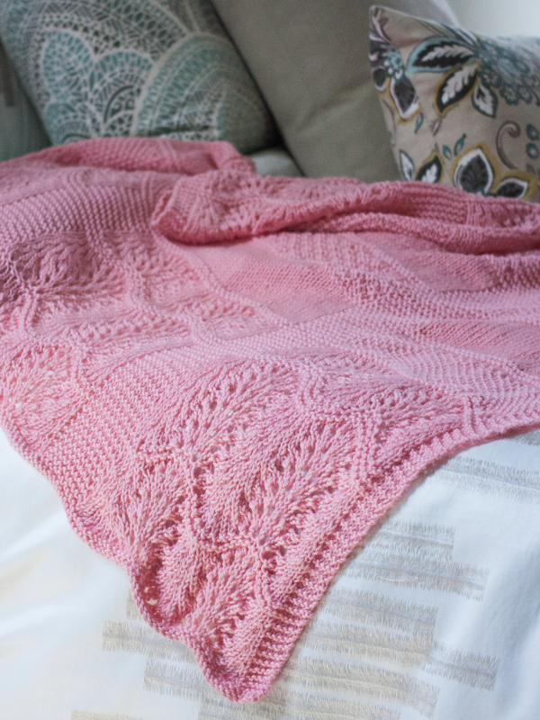 Pink knitted blanket sales baby