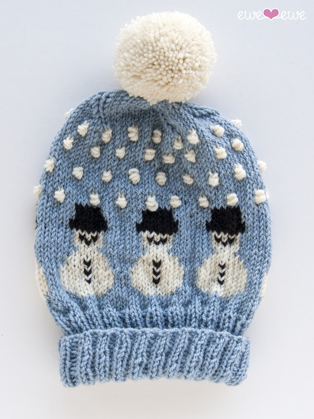 Snowy the Snowman Hat PDF Knitting Pattern