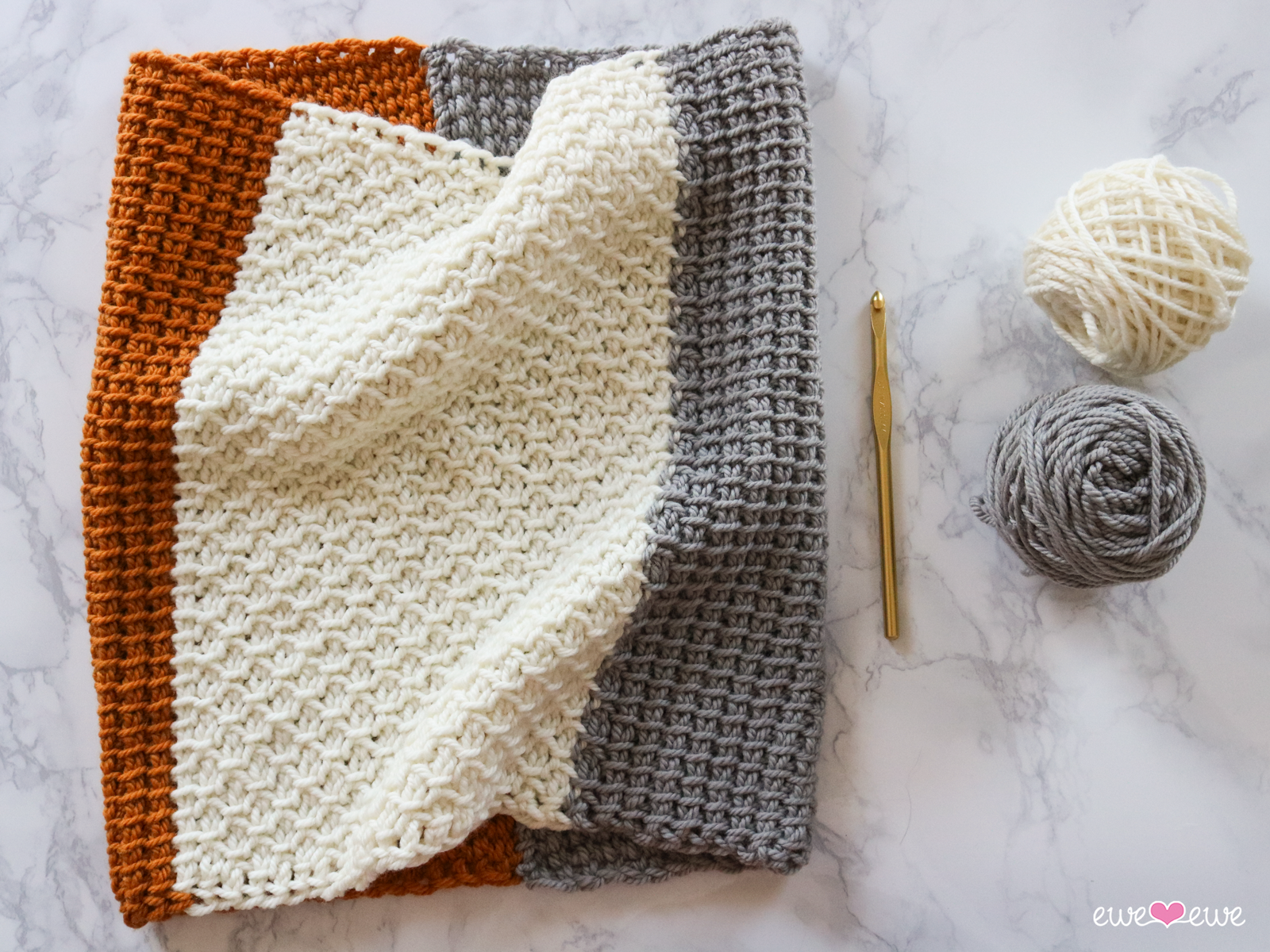 Brick Stitch Tunisian Crochet Cowl - Free Pattern » Make & Do Crew