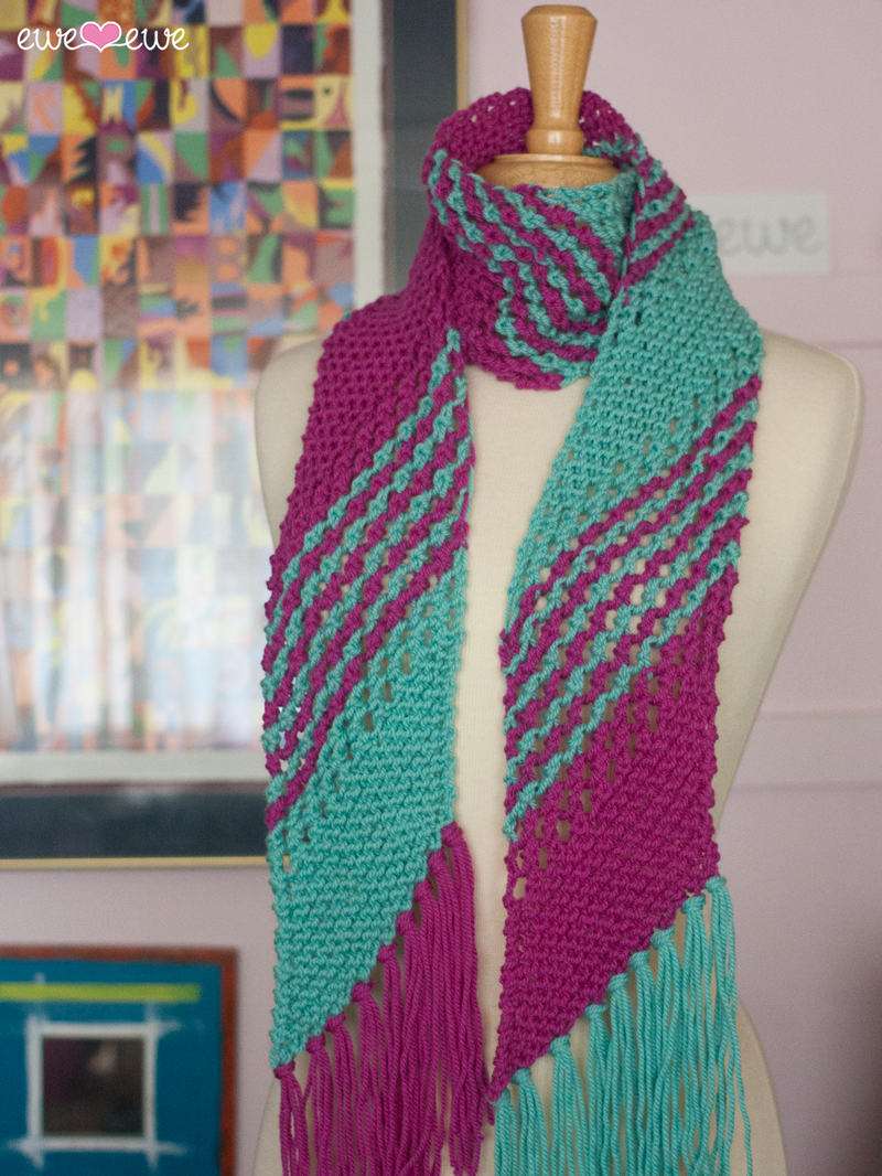 Bias Diagonal Scarf Knitting Pattern Free Easy Bias Knit Scarf