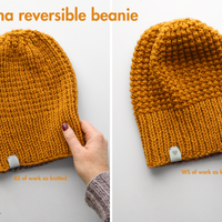 Roxana Reversible Beanie FREE Hat PDF Knitting Pattern