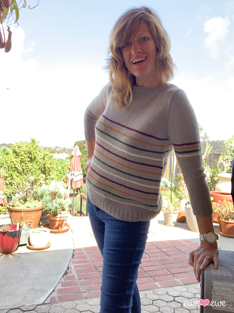 Fluffy Stripe Sweater PDF Knitting Pattern