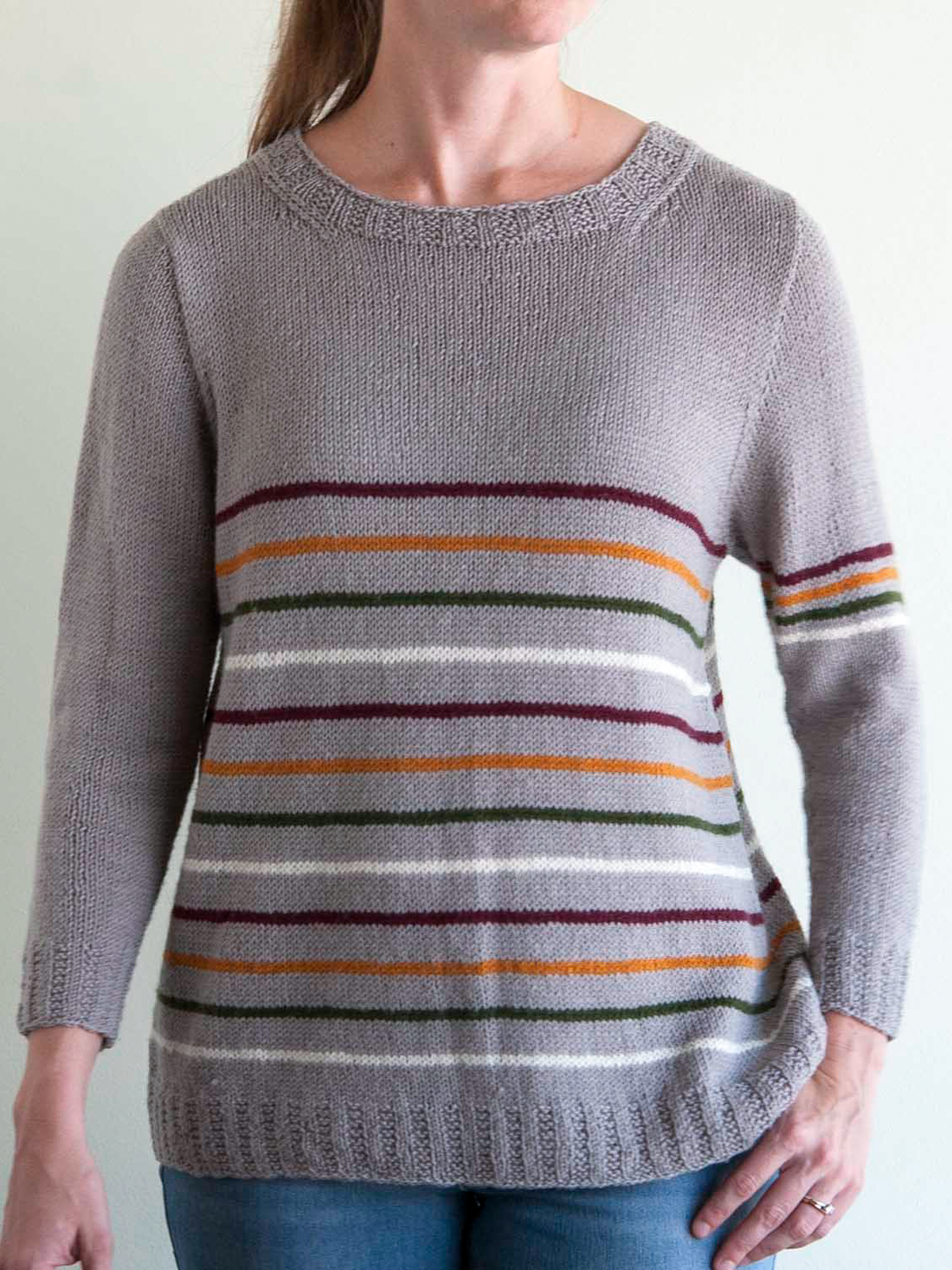Fluffy Stripe Sweater PDF Knitting Pattern