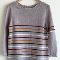 Fluffy Stripe Sweater PDF Knitting Pattern