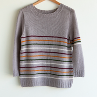 Fluffy Stripe Sweater PDF Knitting Pattern