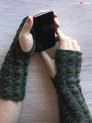 Marlee Mitts PDF Cable Stitch Fingerless Mitts Knitting Pattern