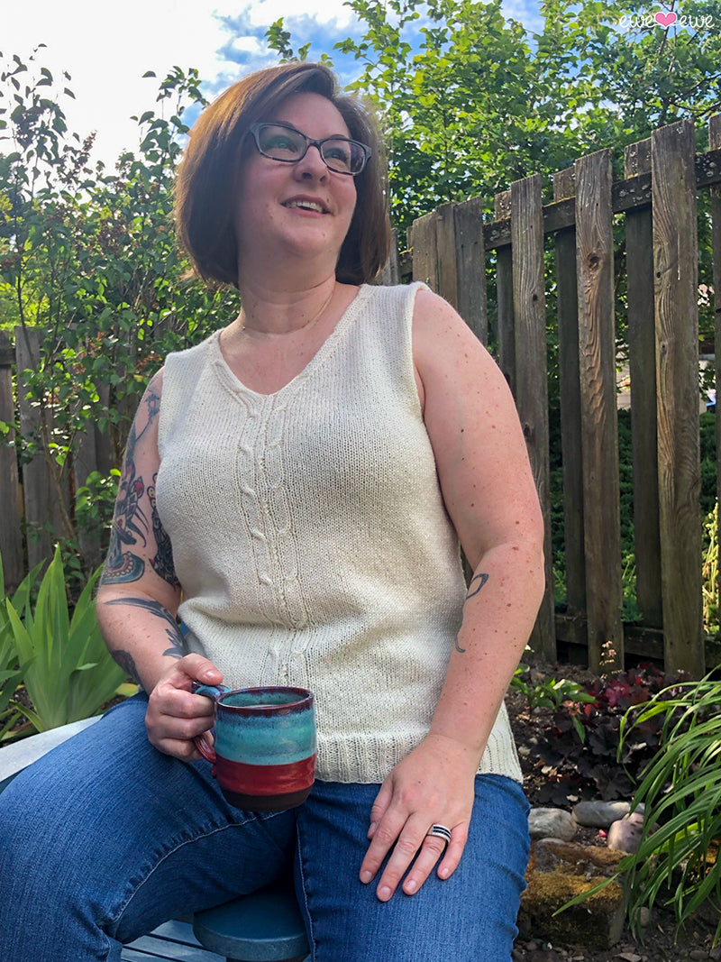 Cable Divide PDF Fingering Weight Tank Top Knitting Pattern