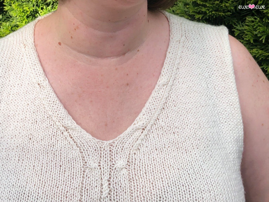 Cable Divide PDF Fingering Weight Tank Top Knitting Pattern