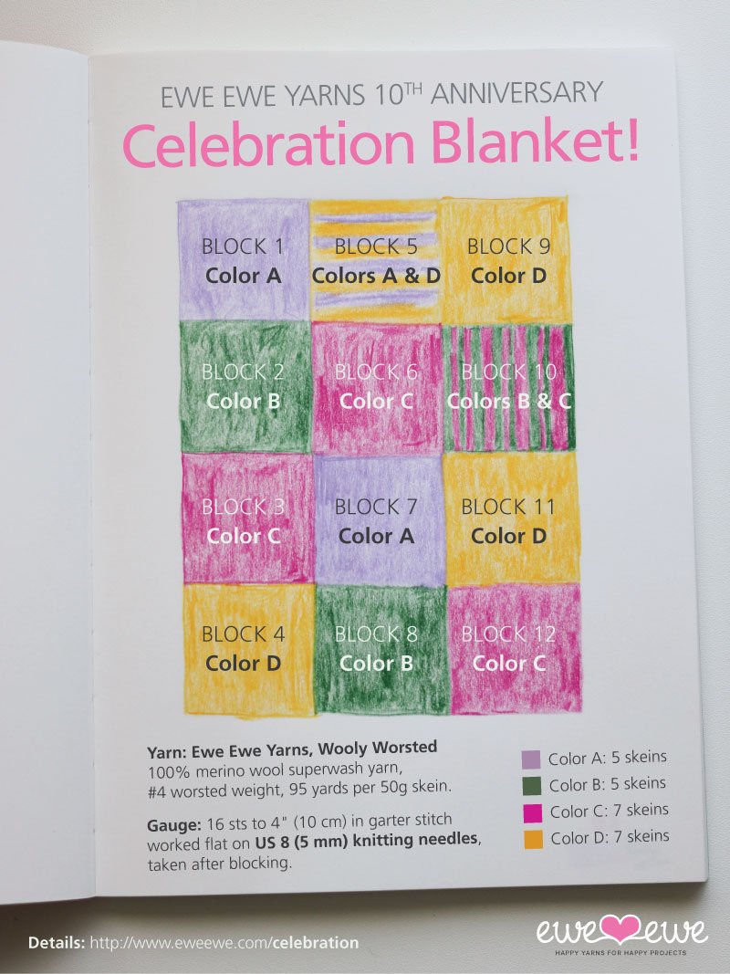Celebration Blanket – Block 9: Meandering Pathways FREE Knitting Pattern PDF
