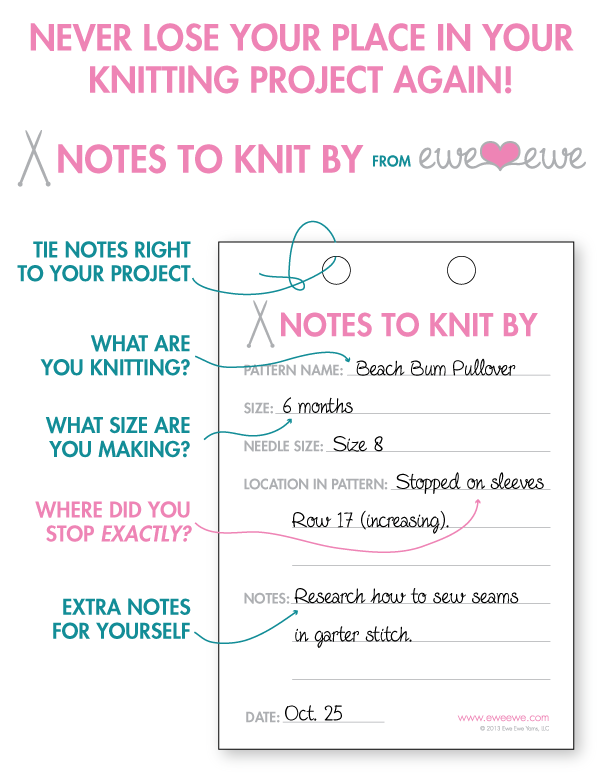 Notes To Knit By Knitting Notepads