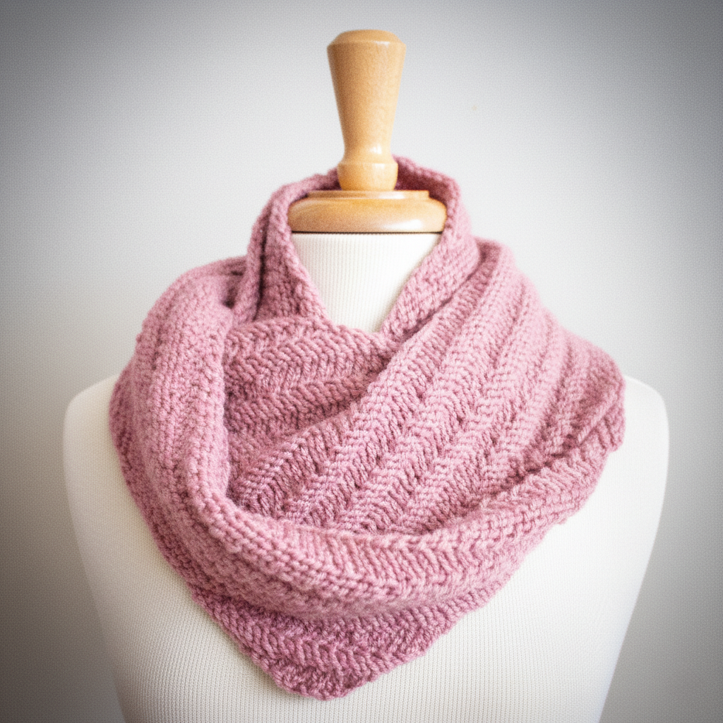 Happy Cowl PDF Infinity Scarf Knitting Pattern