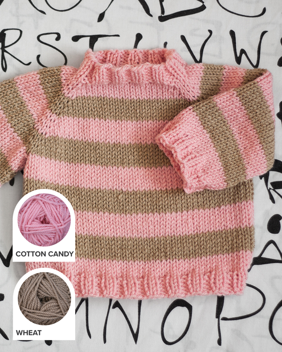 Easy As ABC Baby Pullover Sweater Yarn Kit – Ewe Ewe Yarns