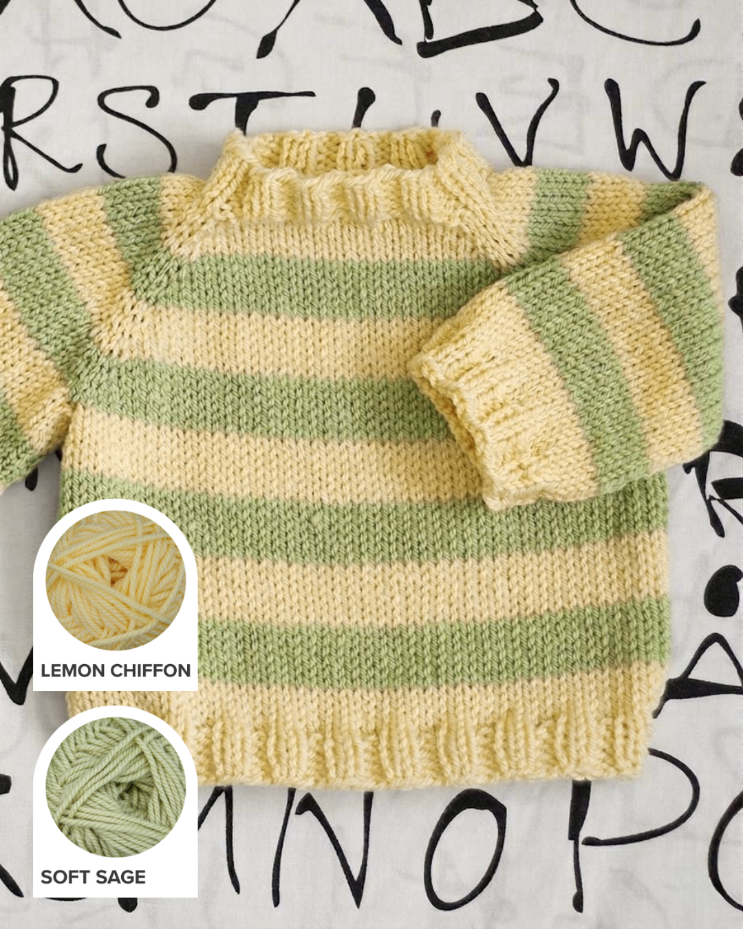 Easy As ABC Baby Pullover Sweater Yarn Kit
