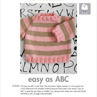 Easy As ABC Top-Down Raglan Baby Sweater PDF Knitting Pattern