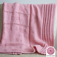 Sweetheart Baby Blanket PDF Knitting Pattern with Heart Motif