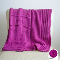 Sweetheart Baby Blanket PDF Knitting Pattern with Heart Motif