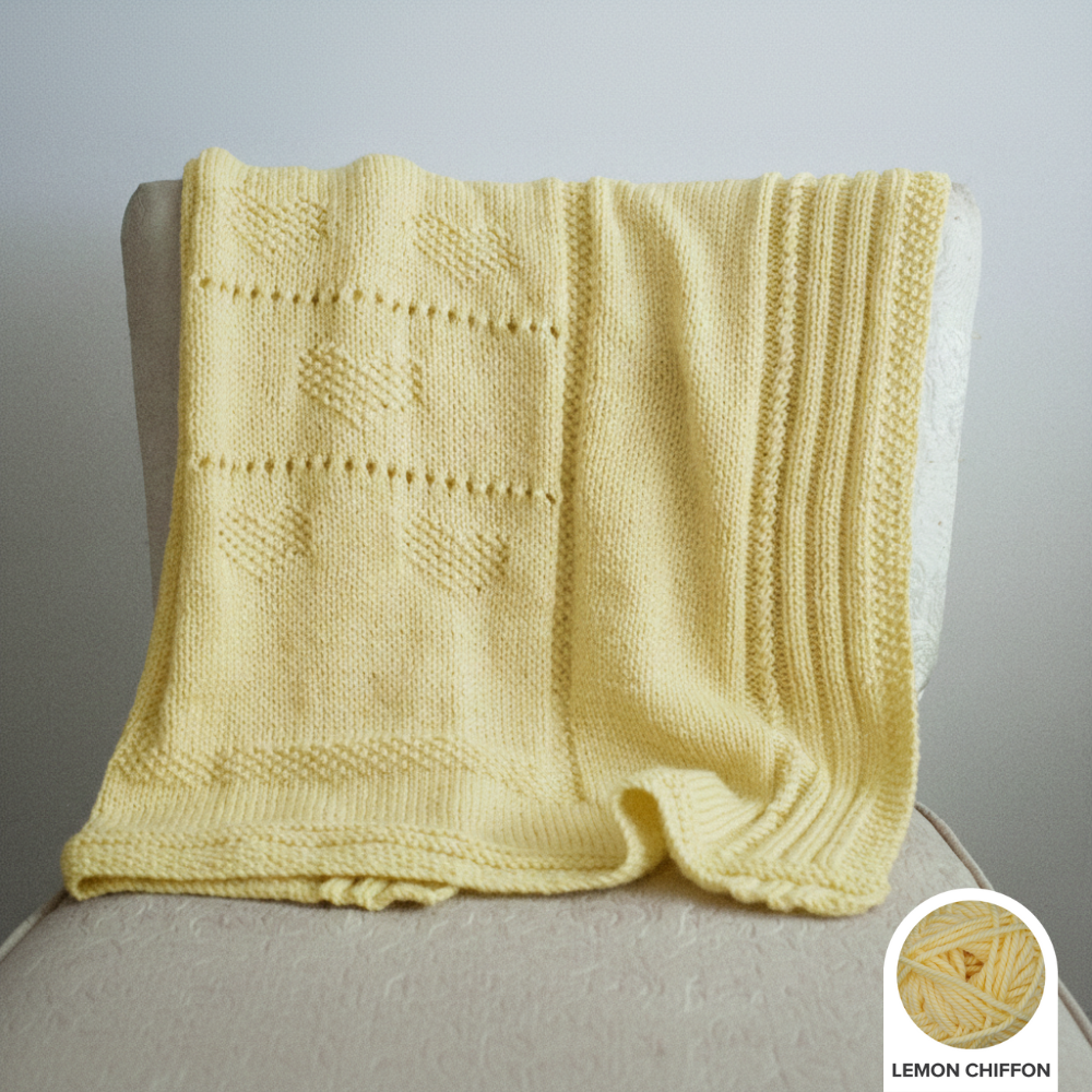 Sweetheart Baby Blanket PDF Knitting Pattern with Heart Motif