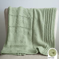 Sweetheart Baby Blanket PDF Knitting Pattern with Heart Motif