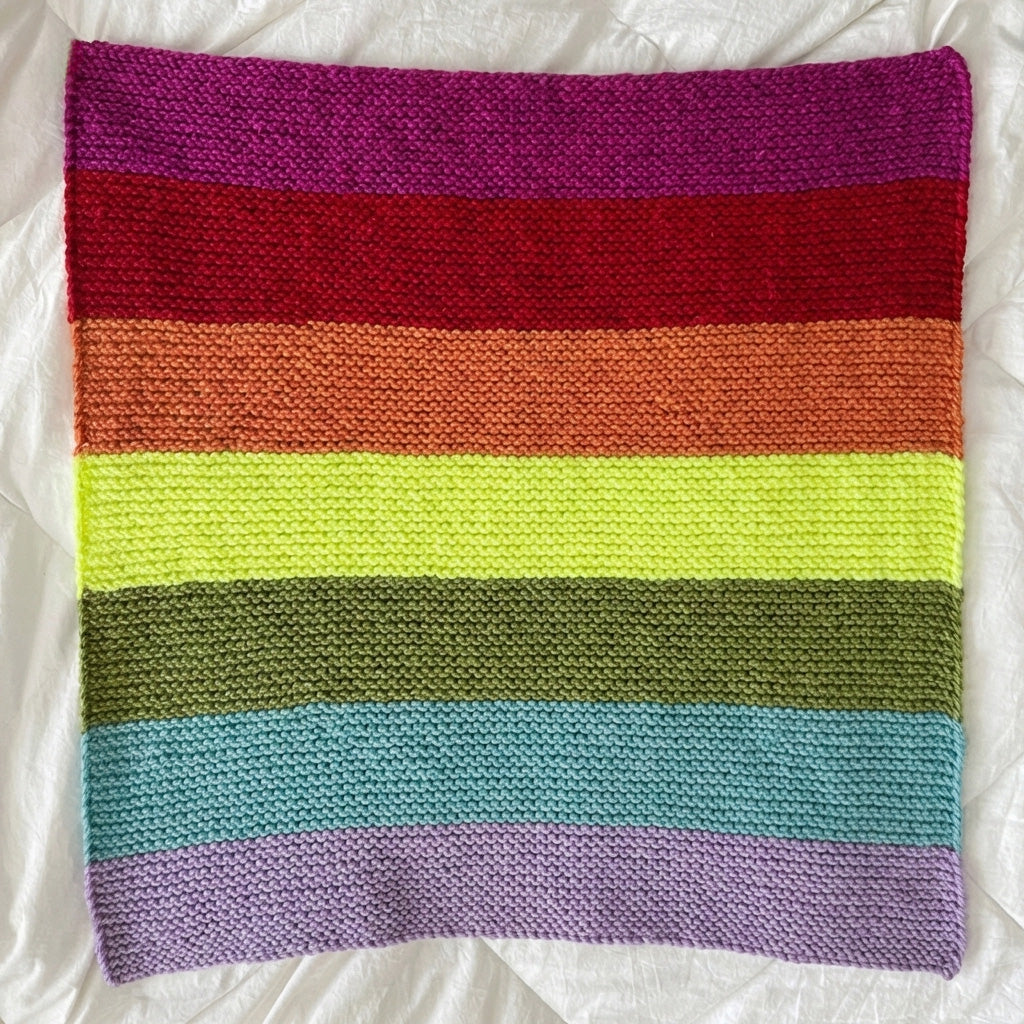 Softly Striped Baby Blanket FREE Knitting Pattern PDF