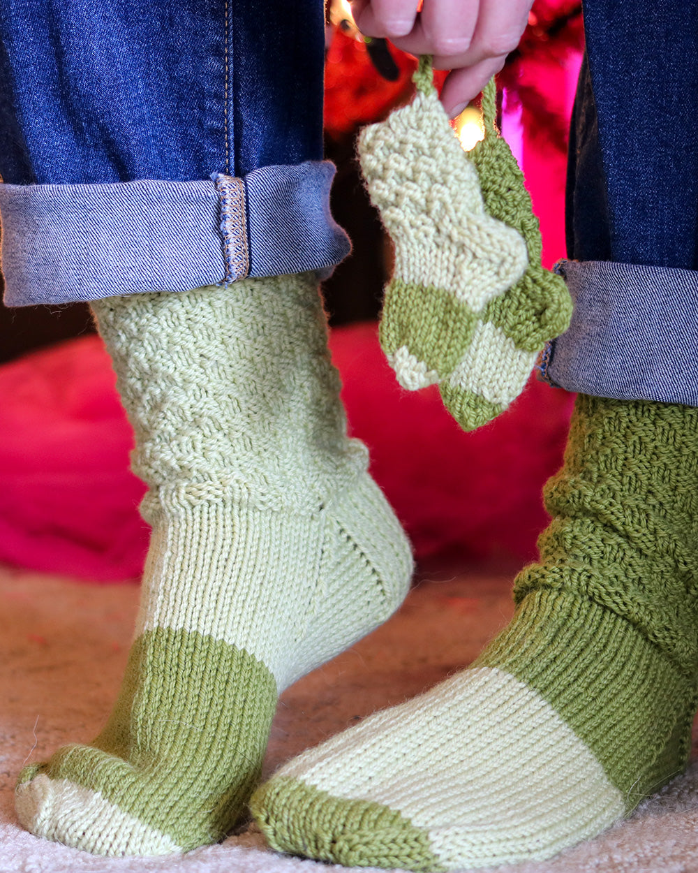 Me and The Tree Socks PDF Slouch Socks and Ornament Knitting Pattern