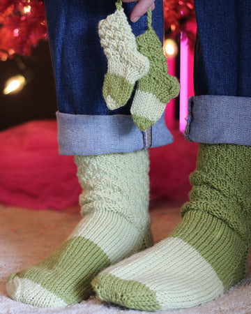 Me and The Tree Socks PDF Slouch Socks and Ornament Knitting Pattern